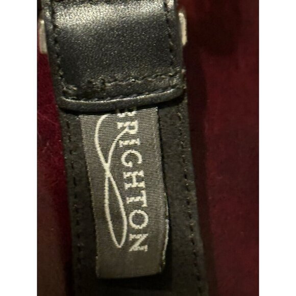 Vintage BRIGHTON Women\'s Black Leather Concho Belt 1995 Large Up To 34 InchWaist